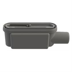 Unidrain 50 mm rendeudløb med vandlås, u/studs, vandret, vendbar